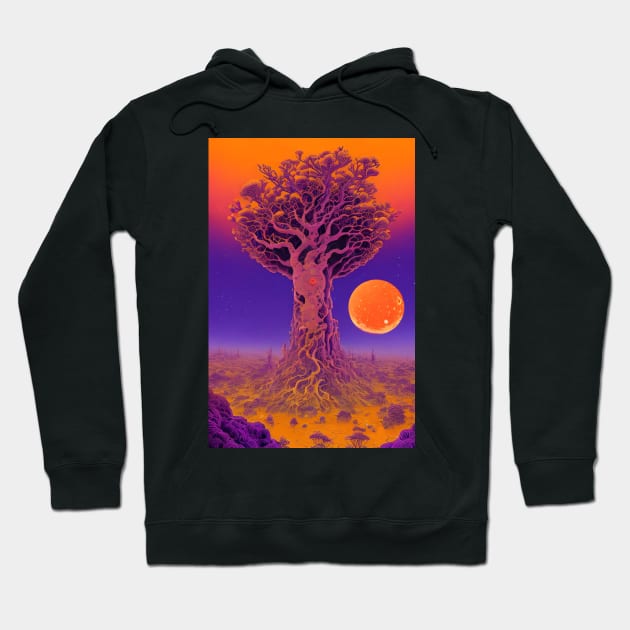 Ancient Baobab Under the Moonlight Hoodie by EsoteraArt